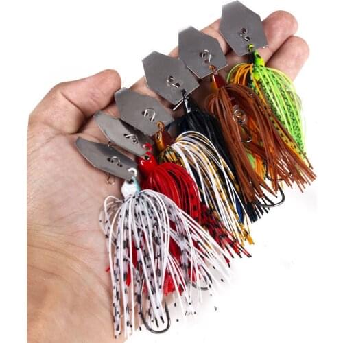 10cm 11g Fishing Lure Blade Metal Bait with Rubber Skirt Isca Artificial Weedless Wobbler Buzzbait Chatterbait Jigging Lure