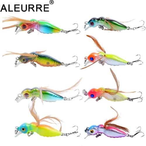 4.5cm/3.6g Insect Lure Topwater Popper Bait Wobbler with Wing Vivid poper isca Artificial Fishing Lures Bass Crankbait Pesca