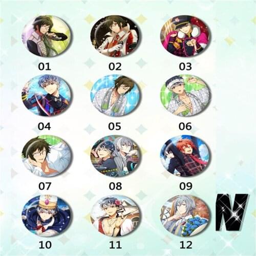 6/12pcs/set 58MMAnime Badge IDOLiSH7 NANASE RIKU ROKUYA NAGI YOTSUBA TAMAKI Cool Boys Brooch Badge Backpack Deco