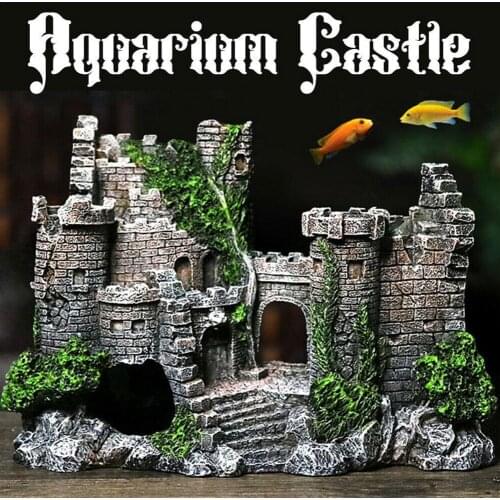 Aquarium Resin Castle Fish Tank Decorations Castle Tower Ornaments Fish Tank Aquarium Accessories Decoration