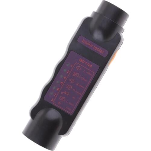 Vehicle Trailer 7-Pin LED Light Cable Circuit Towing Plug Socket Tester 12V