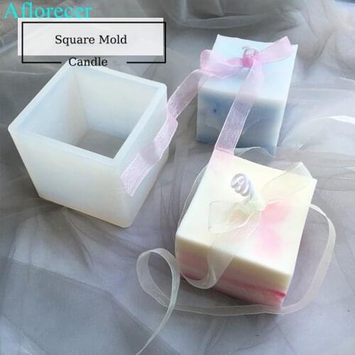 Big 10cm Silicone Candle Molds Cube Handmade Soap Molds DIY Resin Cube Molds Aroma Wax Candle molds Christmas Home Decor