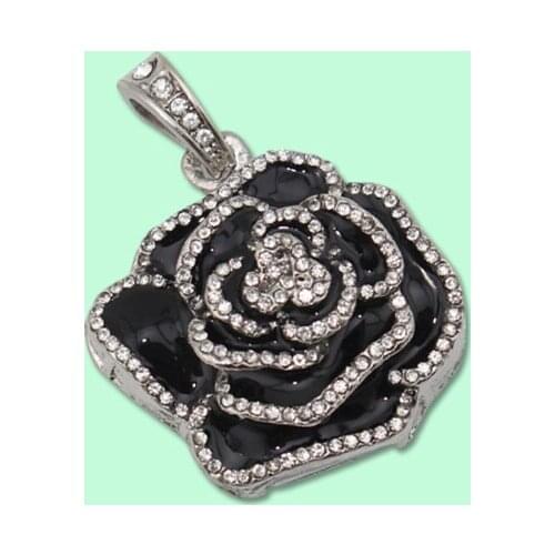 Black Rose Luxury Jewelry Usb Flash Drive 32GB 16GB Pendrive 2TB Pen Drive 64GB Flash USB Stick 1TB Lovers Gift Necklace Chain