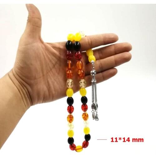 Rosary islam 33 Muslim Mans Tasbih Artificia Beads Mixed color Men accessories Metal tassel prayer beads bracelets on hand