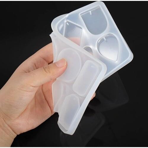 Epoxy Resin Molds for jewelry Making Oval Heart Round Shape Earring Charms Necklace Pendant Transparent Silicone Accessories DIY