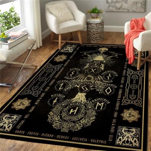 Viking Tattoo carpet Floor Mat Rug Non-slip Mat Dining Room Living Room Soft Bedroom Carpet