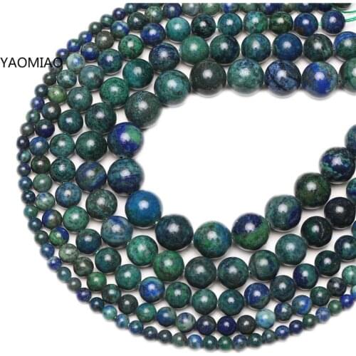 Natural Stone Phoenix Lapis Lazuli Malachite Round Beads 4/6/8/10/12mm DIY Bracelet Necklace For Jewelry Making