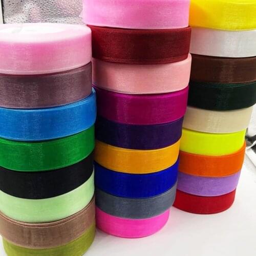 25mm Width 5 Meters/package Solid Color Organza Ribbons