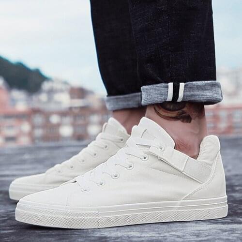 Man Shoe 2021 Summer Newest Boy Comfy Fashion Breathable Off White Shoes Mens Canvas Shoe Male Mid Top Shoes Black Casual Shoes