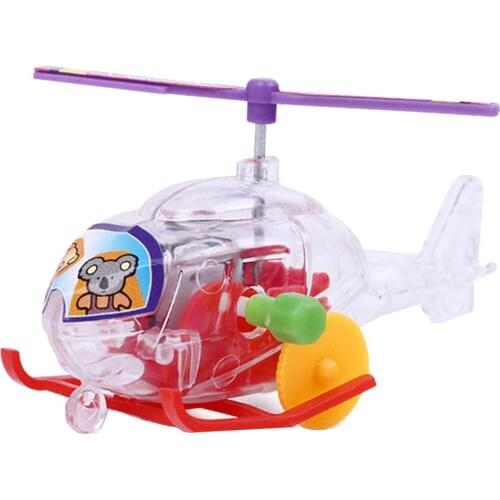 New Transparent Mini Simulation Airplane Outdoor Wind Up Clockwork Toy Kids Gift