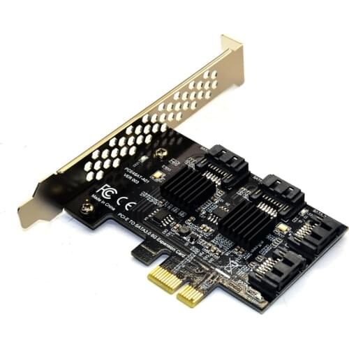 4 Ports SATA 6G PCI Express Controller Card PCI-e to SATA III 3.0 converter with Heat Sink Expansion Adapter Board for PC