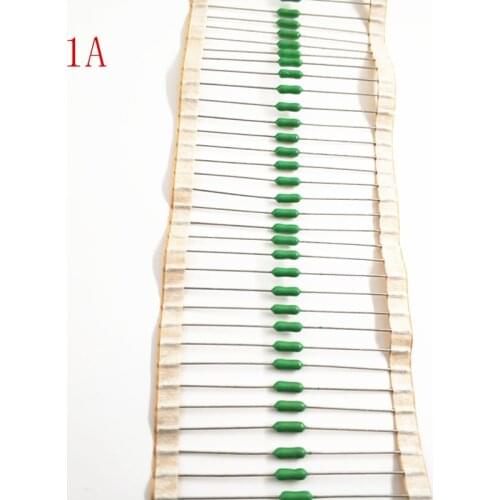 100pcs/lot 1A 125V/250V 2.4*7mm Axial Lead Green Fuse 1A 2.4 x 7 Fast Blow PICO Resistance Fuse