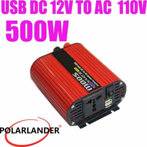 Polarlander Power Inverter 500W Red Oval DC 24V to AC 220V DC 12V to AC 110V/ 12V to AC 220V/ DC 24V to AC 110V