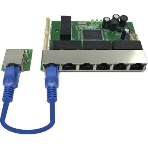 OEM PBC 8 Port Gigabit Ethernet Switch 8 Port met 8 pin way header 10/100/1000 m hub 8way power pin Pcb board OEM schroef gat