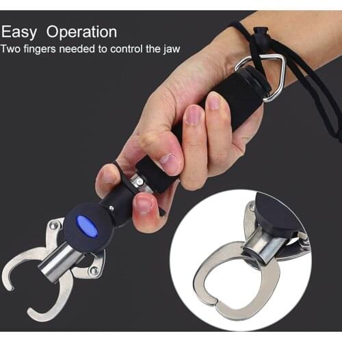 Portable Fish Lip Catcher Clamp Pliers Clamp Stainless Steel Fishing Tackle Fish Rack with Scale Fish Control Tool