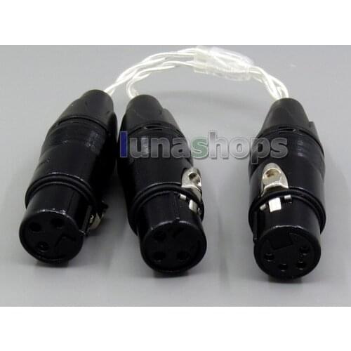 Silver Plated Shielding XLR 4 Pin Female TO 2 XLR 3Pin Female Adapter Cable Converter LN006085