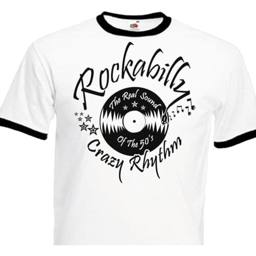 Tops Casuals Shirts T-Shirt Rockabilly Crazy Rhythm - 50S Fifties Rock'N'Roll Retro Vintage Oldieship Hop T Shirt