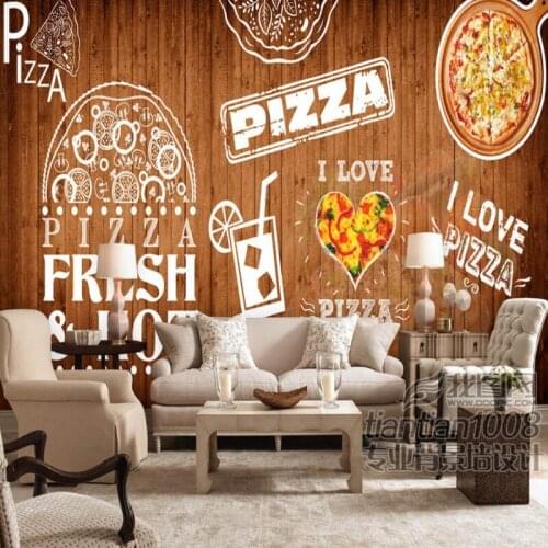 Dropshipping Colomac Wood Wallpaper Kitchen Fresco Nostalgic Pizza Restaurant Wallpaper Living Room Wall Murals Papel De Parede