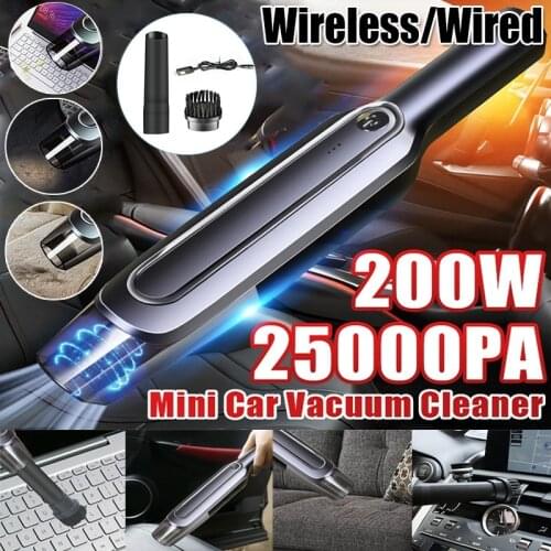 200W Car Vacuum Cleaner Wireless/Wired Mini Portable Household Car Dry & Wet Dual Purpose Vacuum Cleaner Home/Car Accessories