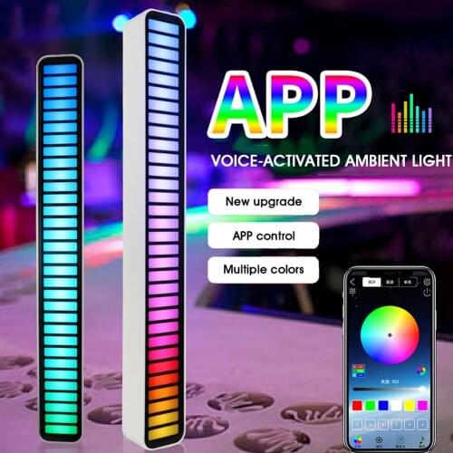 RGB LED Light Bar Voice Activated Color Changing Dynamic Lamp Music Sync APP Control Multi-Modes LED Strip Light Car Home Decor