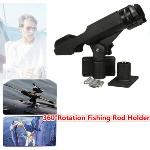 Rotatable 360 Degree Spinning Fishing Rod Fixed Holder Rack Boat Fence Mount Kit Kayak Side Sea