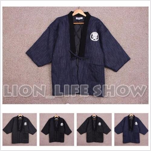 Japanese Men Women Hanten Winter Warm Wadded Cotton Kimono Haori Coat Outterwear