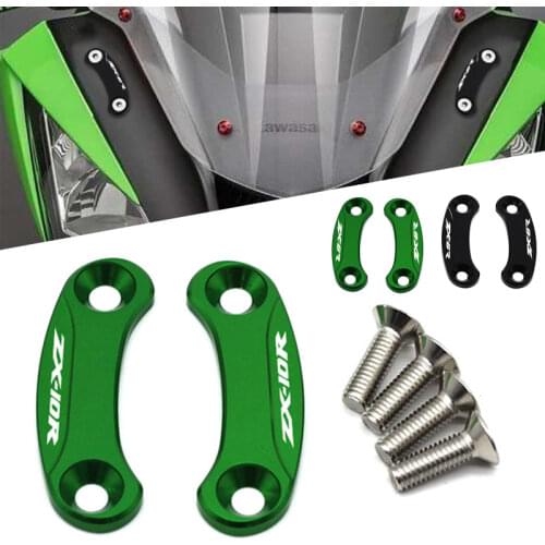 High Quality CNC Mirror Hole Cover Motorcycle Windscreen Driven Mirror Eliminators Cap For Kawasaki ZX-10R ZX10R 2016-2017