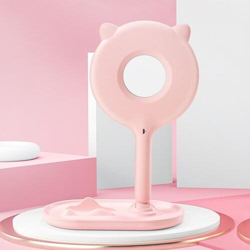 Makeup Mirror With Led Double-Side Mirrors Standing Mirror Touch Screen Vanity Mirror Adjustable Light Desk Cosmetic Mirrors