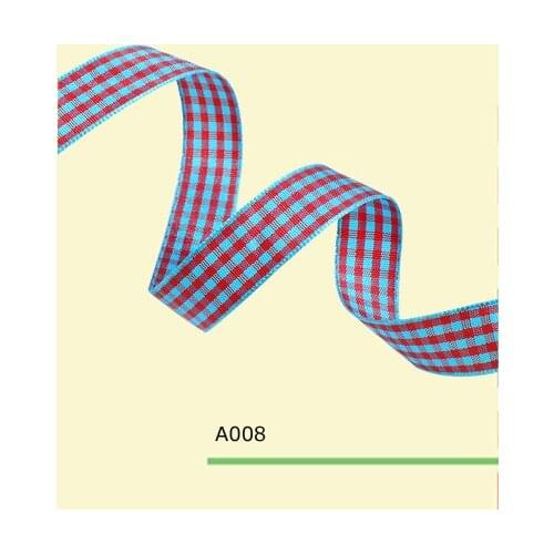 1-1/2" inch 38mm checked plaid gingham ribbon