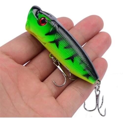 1Pcs Classic Popper Fishing Lure 70mm 11.8g 3D Eyes Hard Crankbait Bass Wobblers With 6# Hooks Pesca Iscas Fishing Tackle