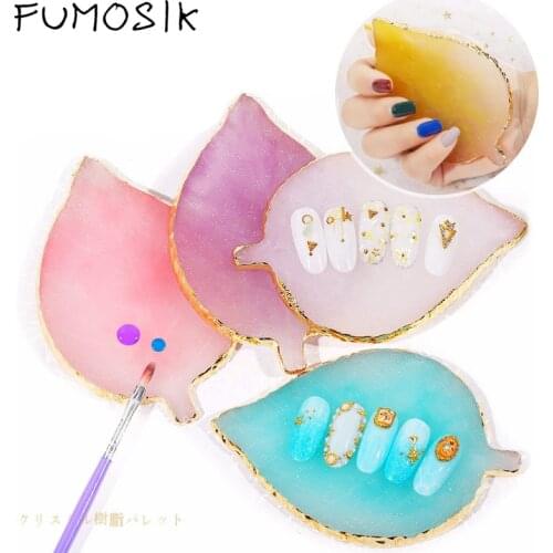 1PCS Nail Art Palette Hand Practice Display Natural Resin Varnish Board Gel Polish Manicure Tool Nail Art Design