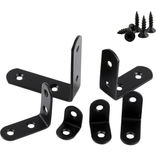 4pcs Angle Brackets with 8pcs Screw, Laminate Support L Shape Fixed Bracket Connector Corner Code Straight Corner Brace Brackets