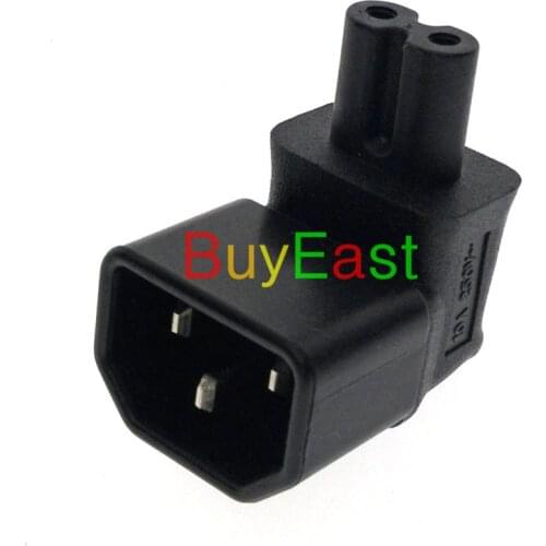 5 X Power source IEC C14 male to C7 adapter, C7 to IEC C14 adapter 90 degrees
