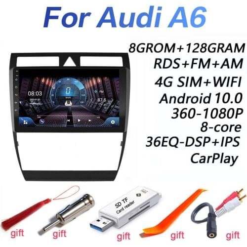 4G+64G DSP 2 din Android 9.0 4G NET Car Radio Multimedia Video Player for Audi A6 C5 1997 - 2004 WiFi BT carplay