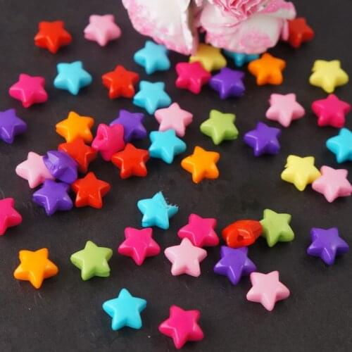 DIY Acrylic Beads Star Shape Spacer Beads12*6mm 100Pcs/Bag Crystal Beads Beads for Jewelry Making DIY Baby Pearl Beads