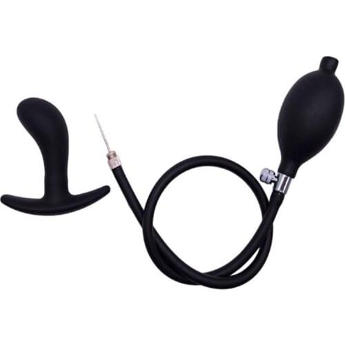 Male female split anal plug soft silicone toy men prostate massage masturbation anal toy inflatable control size