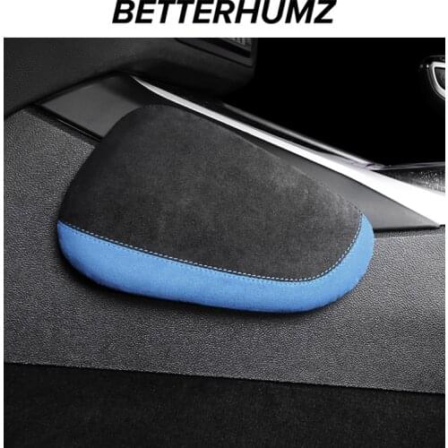 BETTERHUMZ Alcantara For Audi A3 A4 A5 A6 SQ5 Q5 TT Q3 Knee Pad for Car Interior Pillow Comfortable Elastic Cushion Memory Foam