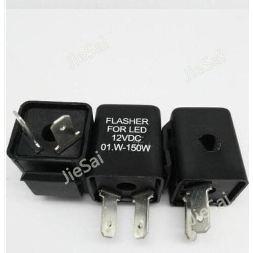 Black 12V 2 Pin Fix Flasher Blinker Turn Signal Relay with buzzer Motorcycle Motorbike LED Indicator Light
