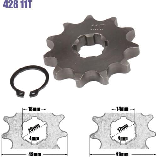 Mtorcycle parts 428 11T 17mm and 20mm Front Engine Sprocket For 50cc to 125cc ATV Go Kart Quad Buggy