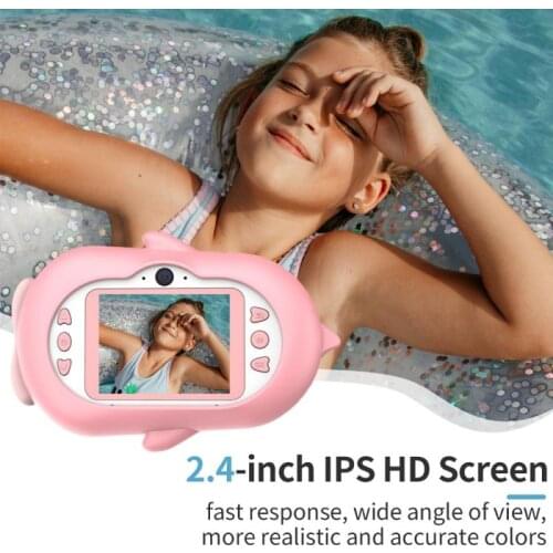 Penguin Children Camera Digital Camera Kids Waterproof 4K Video Camera Camcorder 2.4inch Screen Christmas Gifts With 32GB Memory
