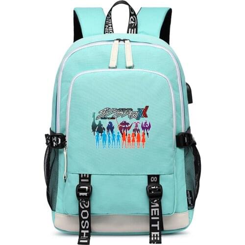 DARLING in the FRANXX Anime USB Laptop Backpack ZERO TWO School Bags Teenage Boys Cartoon Bookbag Women Oxford Travel Bagpack