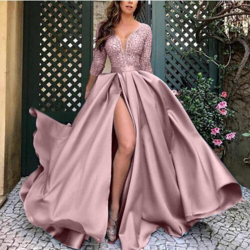 Elegant Womens Gold Evening Dress Stunning Long Dress Chic Party Wear Plus Big Size Ladies Formal Dress Full-skirted Dress