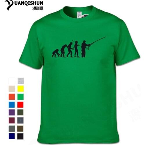 New 2018 Fashion Evolution Fishinger T Shirt Men Summer Fish Joke Fisherman Carp T shirts Funny Gift Cotton Short Sleeve T-shirt