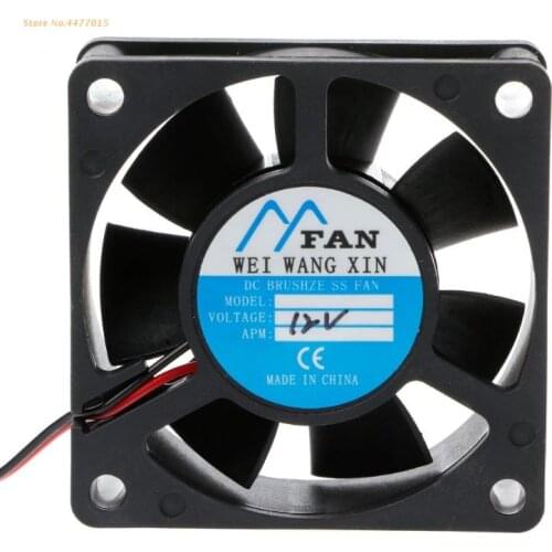 K1AB 60mm×60mm×20mm DC 12V 2-Pin Cooler Brushless Axial PC CPU Case Cooling Fan 6020