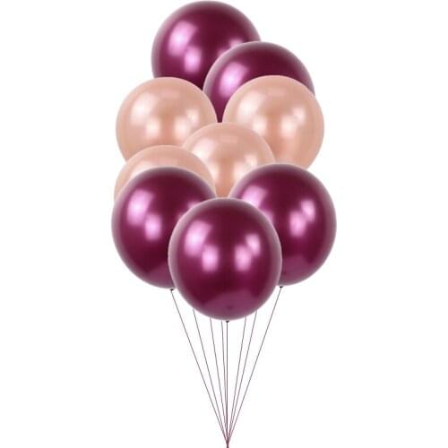 KAMMIZAD10pcs/lot rosegold Latex balloon christmas Round Wine red ballon Wedding Party Birthday decorations kid champagne globos