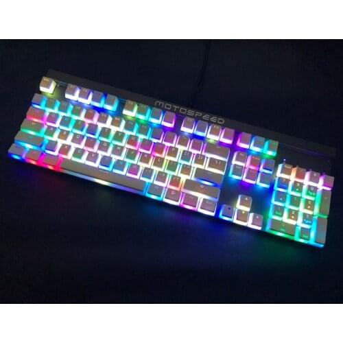 RGB 108 Keycaps ANSI Layout PBT White Pudding Double Skin Milk Shot Backlit Keycap For OEM Cherry MX gh60 poker 87 tkl 104 108