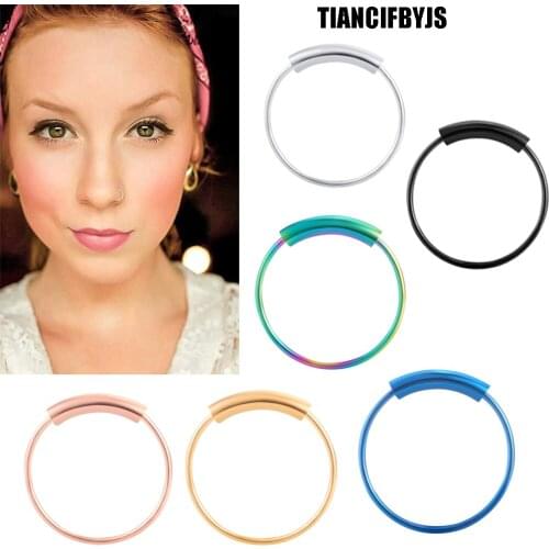TIANCIFBYJS Mix 6 Colors 120pcs Stainless Steel Nose Hoop Rings Septum Clicker Ear Cartilage Tragus Earring Helix Body Piercing
