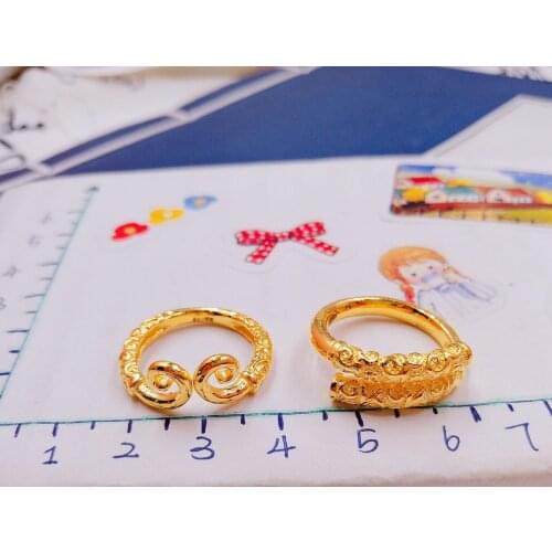 HX 24K Pure Gold Ring Real AU 999 Solid Gold Rings Elegant Shiny Heart Beautiful Upscale Trendy Jewelry Hot Sell New 2020