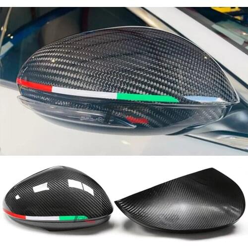 Carbon Fiber For Alfa Romeo Giulia Quadrifoglio 952 Stelvio 2017 2018 2019 2020 Car Side Wing Rear View Mirror Caps Cover Shell