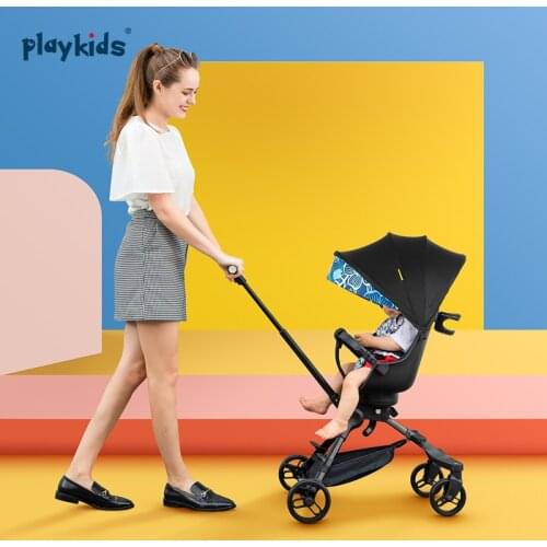 Playkids Baby stroller can be folded easily and seat the reversing two-way push baby stroller baby carriage portable stroller